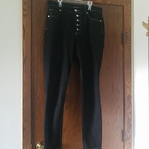 Express black button front jeans sz 12